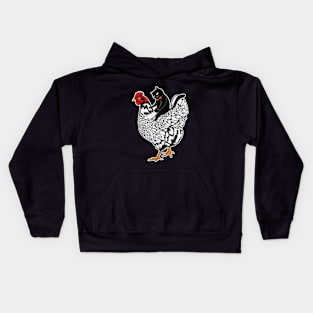 Tuxedo Cat on a Chicken Kids Hoodie